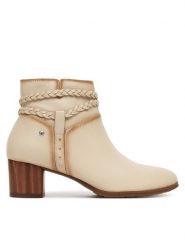 Pikolinos Botki W1Z-8521 Beżowy. Brązowe botki Pikolinos, bez wzorów, ze skóry, bez obcasa, na słupku, bez zapięcia. Za 709.99 zł.
