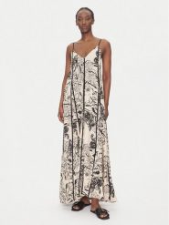 Maaji Sukienka letnia Sepia Fiori Lily PT1930CLD001 Beżowy Relaxed Fit. Brązowe sukienki Maaji, na lato, s, bez wzorów, ze lnu, bez kołnierzyka, bez ramiączek. Za 389.99 zł.