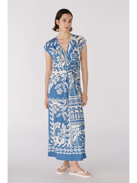 Oui Sukienka w kolorze niebieskim rozmiar: 42. Niebieskie sukienki Oui, na co dzień, bez wzorów, bez kołnierzyka, bez ramiączek, maxi, proste. Za 122.09 zł.