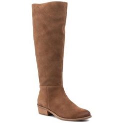 Gino Rossi 71312-01 Camel. Brązowe kozaki Gino Rossi, ze skóry, bez obcasa, bez zapięcia. Za 479.99 zł.