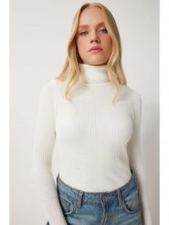 Happiness Istanbul Golf w kolorze białym rozmiar: 42. Białe golfy Happiness Istanbul, bez wzorów, prążkowane, bez ramiączek. Za 60.99 zł.