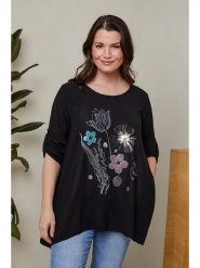 Curvy Lady Bluzka w kolorze czarnym rozmiar: 40/42. Czarne bluzki Curvy Lady, bez wzorów, z bawełny, klasyczne, bez kołnierzyka, bez ramiączek. Za 97.28 zł.