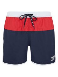 Reebok Szorty kąpielowe "Troy" w kolorze granatowo-czerwono-białym rozmiar: M. Białe szorty Reebok, bez wzorów, z materiału, sportowe. Za 75.16 zł.