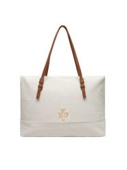 Beverly Hills Polo Club Torebka BHPC-C-014-07 Beżowy. Brązowe shopper Beverly Hills Polo Club, bez wzorów, z materiału, bez dodatków. Za 229.99 zł.