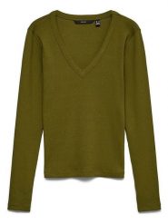 Vero Moda Koszulka w kolorze oliwkowym rozmiar: S. Brązowe bluzki Vero Moda, s, bez wzorów, z bawełny, bez kołnierzyka, bez ramiączek. Za 73.95 zł.