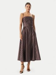 Rinascimento Sukienka koktajlowa CFC0129296003 Brązowy ciemny Regular Fit. Brązowe sukienki Rinascimento, m, bez wzorów, z syntetyku, wizytowe, bez kołnierzyka, bez ramiączek. Za 819.99 zł.