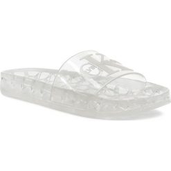 Klapki CALVIN KLEIN JEANS - Elva R7782 Clear. Białe klapki Calvin Klein Jeans, bez wzorów, z jeansu, bez obcasa. W wyprzedaży za 209.00 zł.