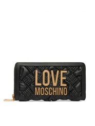 LOVE MOSCHINO Portfel JC5602PP1PL1000A Czarny. Czarne portfele Love Moschino, bez wzorów, ze skóry. Za 639.99 zł.