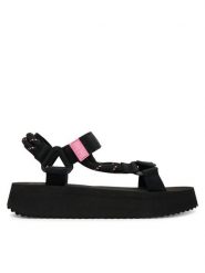 Tommy Jeans Sandały Tjw Eva Rope Sandal EN0EN02970 Czarny. Czarne sandały Tommy Jeans, bez wzorów, z jeansu, bez obcasa, na płaskiej podeszwie, bez zapięcia. Za 289.99 zł.