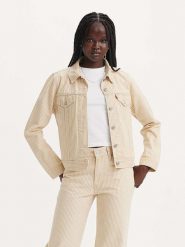 Levi's Kurtka dżinsowa w kolorze beżowo-białym rozmiar: S. Brązowe kurtki Levi's®, s, z aplikacjami, z bawełny, bez kaptura. Za 200.45 zł.