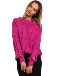 Made of emotion Sweter w kolorze różowym rozmiar: S/M. Różowe swetry Made Of Emotion, m, bez wzorów, bez ramiączek. Za 167.28 zł.
