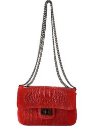 ORE10 Skórzana torebka w kolorze czerwonym - 20 x 11 x 6,5 cm rozmiar: onesize. Czerwone torby na ramię ORE10, bez wzorów, z materiału, na ramię, bez dodatków. Za 162.49 zł.