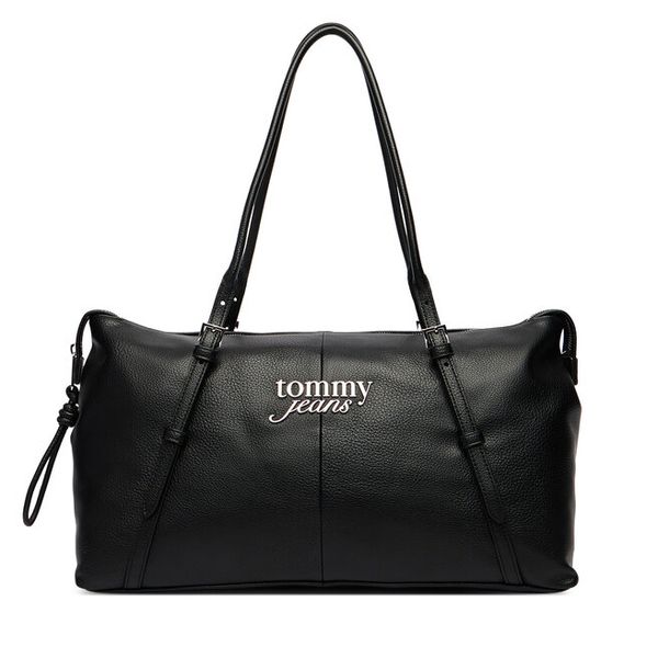 Torebka Tommy Jeans. Czarne torebki klasyczne Tommy Jeans, bez wzorów, z jeansu, bez dodatków. Za 352.99 zł.