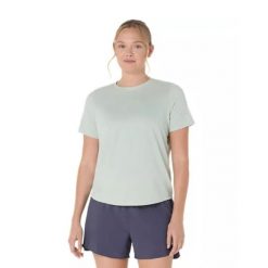 Koszulka damska Asics. Szare bluzki Asics, bez wzorów, z materiału, sportowe, bez kołnierzyka, bez ramiączek. Za 166.00 zł.