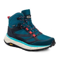 Buty trekkingowe damskie Jack Wolfskin Terraventure Texapore Mid. Niebieskie trekkingi Jack Wolfskin, z materiału. Za 839.99 zł.