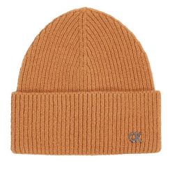 Czapka Calvin Klein. Brązowe czapki Calvin Klein, bez wzorów. Za 229.99 zł.
