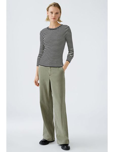 Oui Sweter w kolorze czarno-kremowym rozmiar: 44. Brązowe swetry Oui, bez wzorów, bez ramiączek. Za 118.56 zł.