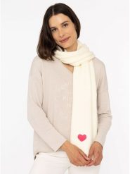 Zwillingsherz Szal "Heart" w kolorze kremowym - 35 x 48 cm rozmiar: onesize. Brązowe szaliki Zwillingsherz, bez wzorów, z materiału. Za 158.84 zł.