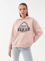 Pinko Bluza Sisma 101767 A13M Różowy Regular Fit. Czerwone bluzy Pinko, m, bez wzorów, z bawełny, bez kaptura. Za 519.99 zł.