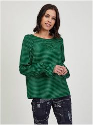 Orsay Bluzka w kolorze zielonym rozmiar: 40. Zielone bluzki Orsay, bez wzorów, bez kołnierzyka, bez ramiączek. Za 45.95 zł.