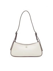 Calvin Klein Torebka Ck Small Shoulder Bag LV04F3170G Biały. Białe torebki klasyczne Calvin Klein, bez wzorów, ze skóry, bez dodatków. Za 429.99 zł.