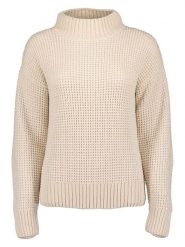 Blue Seven Sweter w kolorze beżowym rozmiar: 42. Brązowe swetry Blue Seven, bez wzorów, ze splotem, bez ramiączek. Za 79.03 zł.