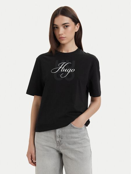 HUGO T-Shirt Dashire_5 50566678 Czarny Relaxed Fit. Czarne t-shirty Hugo, l, bez wzorów, z bawełny, bez kołnierzyka, bez ramiączek. Za 175.99 zł.