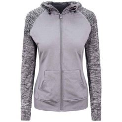 Damska Bluza Z Kapturem Z Kontrastowym Zamkiem Błyskawicznym. Szare bluzy JUST COOL, m, bez wzorów, z kapturem. Za 188.99 zł.