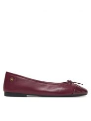 Tommy Hilfiger Baleriny Patent Toe-Cap FW0FW08830 Bordowy. Czerwone baleriny TOMMY HILFIGER, bez wzorów, ze skóry, bez obcasa. Za 429.99 zł.