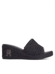 Tommy Hilfiger Espadryle FW0FW07927 Czarny. Czarne espadryle TOMMY HILFIGER, bez wzorów, z tworzywa sztucznego, bez obcasa, bez zapięcia. Za 419.99 zł.