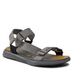 Sandały adidas. Szare sandały Adidas, bez wzorów, sportowe, bez obcasa, bez zapięcia. Za 179.99 zł.