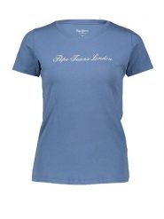 Pepe Jeans Koszulka w kolorze niebieskim rozmiar: L. Niebieskie bluzki Pepe Jeans, l, bez wzorów, z jeansu, bez kołnierzyka, bez ramiączek. Za 83.62 zł.