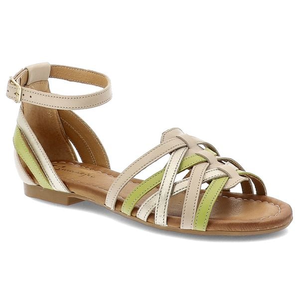 Beżowe Sandały Maciejka Modne Obuwie Damskie. Brązowe sandały Maciejka, z aplikacjami, eleganckie, bez obcasa, bez zapięcia. Za 309.00 zł.