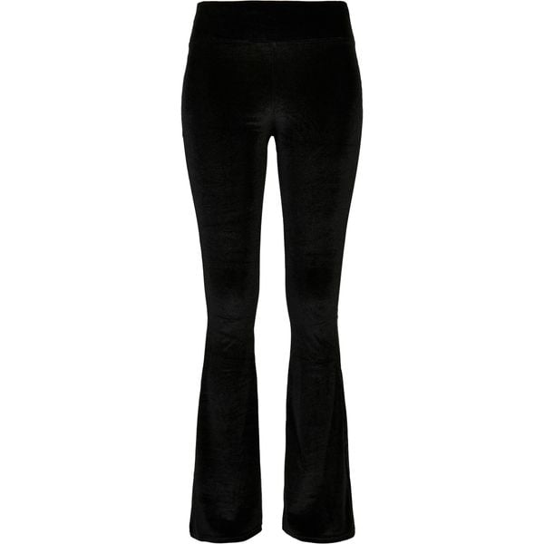 Damskie legginsy z wysoką talią Urban Classics velvet boot (GT). Czarne legginsy Urban Classics, bez wzorów, z weluru, z podwyższonym stanem. Za 142.50 zł.