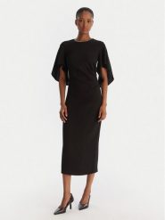 PINKO Sukienka koktajlowa Scopone Abito 105583 A2Q2 Czarny Regular Fit. Czarne sukienki Pinko, bez wzorów, z wiskozy, wizytowe, bez kołnierzyka, bez ramiączek. Za 2,189.00 zł.