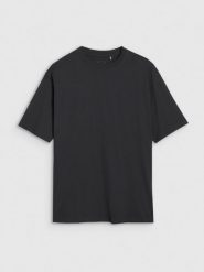 4F T-shirt oversize gładki damski - czarny M. Czarne t-shirty 4f, m, bez wzorów, z bawełny, bez kołnierzyka, bez ramiączek. W wyprzedaży za 39.99 zł.