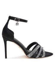 Marciano Guess Sandały G6BZ31 W5323 Czarny. Czarne sandały Marciano Guess, z aplikacjami, z materiału, bez obcasa, na szpilce, bez zapięcia. Za 989.99 zł.