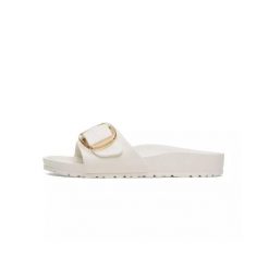 Unisex sandały Birkenstock Madrid Big Buckle EVA białe wąskie 1029633. Białe sandały Birkenstock, bez wzorów, z gumy, eleganckie, bez obcasa, bez zapięcia. Za 284.75 zł.