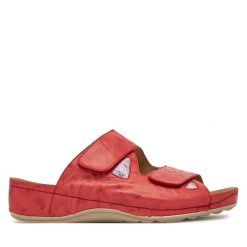 Klapki Dr. Brinkmann. Czerwone klapki Dr. Brinkmann, bez wzorów, bez obcasa. Za 379.99 zł.