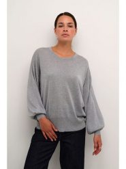 Kaffe Sweter "Ankra" w kolorze szarym rozmiar: XL. Szare swetry Kaffe, xl, bez wzorów, bez ramiączek. Za 88.02 zł.