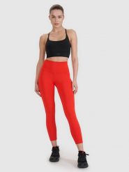 4F Legginsy treningowe 7/8 z wysokim stanem damskie - czerwone XL. Czerwone legginsy sportowe 4f, s, bez wzorów, z dzianiny, z podwyższonym stanem, na fitness i siłownię. W wyprzedaży za 99.99 zł.