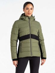 Dare 2b Kurtka narciarska "Glacial" w kolorze khaki rozmiar: 44. Brązowe kurtki narciarskie Dare 2b, bez wzorów, bez kaptura, narciarskie. Za 339.00 zł.