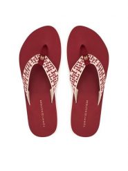 Tommy Hilfiger Japonki Corportate Sandal FW0FW09610 Czerwony. Czerwone klapki TOMMY HILFIGER, bez wzorów, z materiału, bez obcasa. Za 169.99 zł.