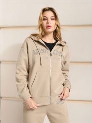 Bluza z kapturem - kremowy. Białe bluzy Sinsay, l, bez wzorów, z kapturem. W wyprzedaży za 17.99 zł.