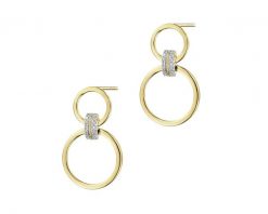 Kolczyki z żółtego złota z diamentami - koła - 0,10 ct - próba 375. Żółte kolczyki Apart, z diamentem, złote. Za 2,290.00 zł.