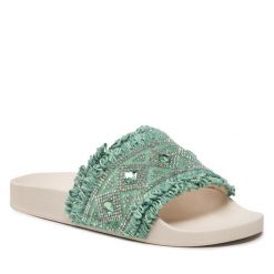 Klapki Brenda Zaro. Zielone klapki Brenda Zaro, bez wzorów, bez obcasa. Za 149.99 zł.