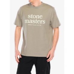 Koszulka z nadrukiem Gramicci Stonemasters Tee. Brązowe koszulki sportowe GRAMICCI, bez wzorów, bez ramiączek. Za 193.99 zł.