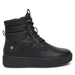 Botki Refresh. Czarne botki Refresh, bez wzorów, bez obcasa, na płaskiej podeszwie, bez zapięcia. Za 339.99 zł.