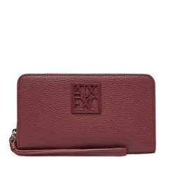 Duży Portfel Damski Armani Exchange. Czerwone portfele Armani Exchange, bez wzorów. Za 429.99 zł.
