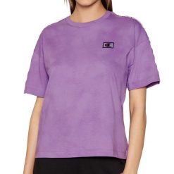 Koszulka sportowa damska Champion Wmns Organic Cotton Blend Tie Dye. Fioletowe koszulki sportowe Champion, bez wzorów, bez ramiączek, do piłki nożnej. Za 171.00 zł.